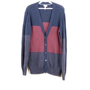 Adidas Neo Color Block Knit Cardigan Sweater